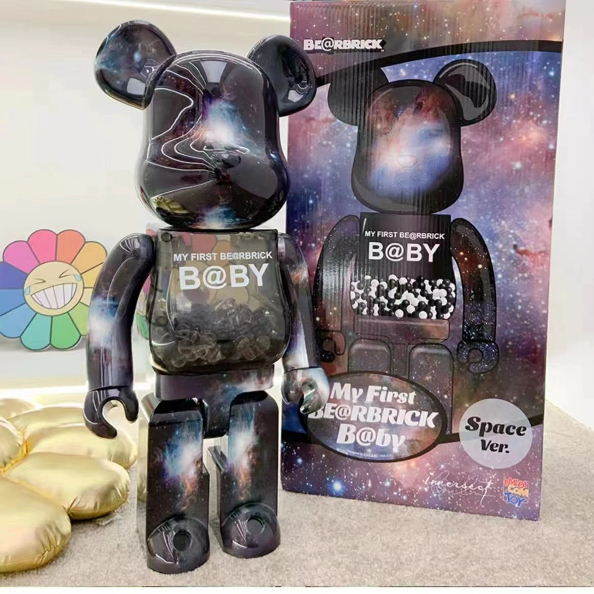 Bearbrick My First Bearbrick Baby Space Version 1000%Black Toy detail 1