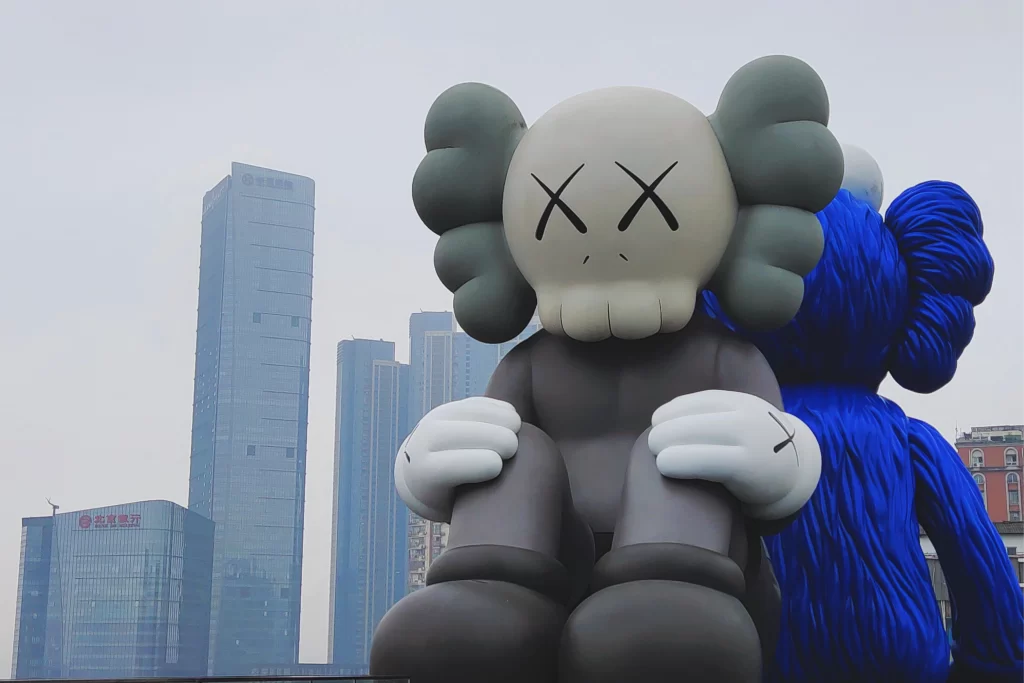 Brian Donnelly (Kaws) monumental sculptures in the city