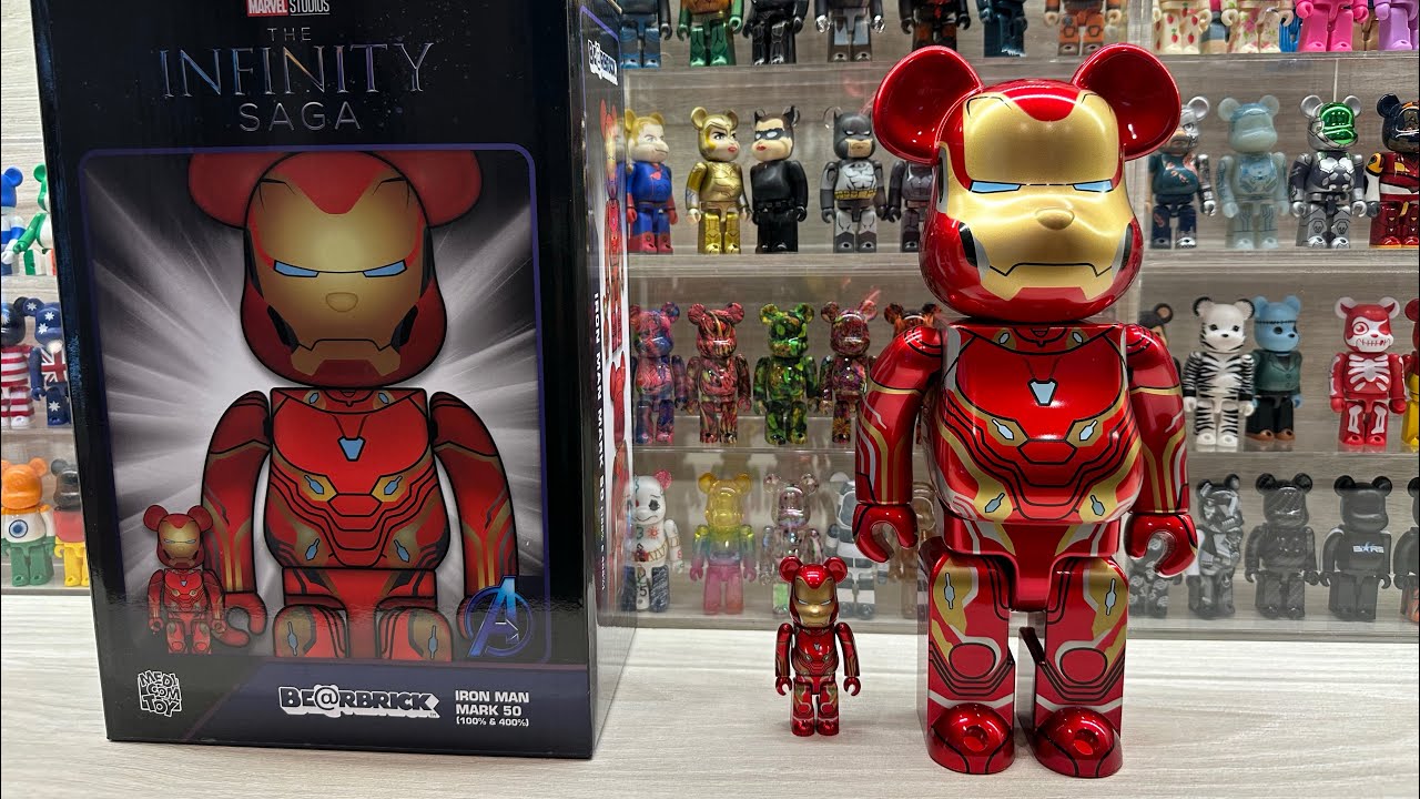 BE@RBRICK IRON MAN MARK 50 100％ & 400％ Original Bearbrick