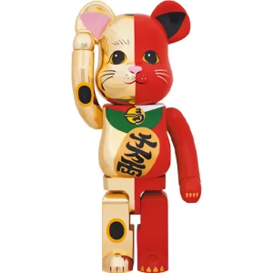 Bearbrick Maneki Neko 1000% GoldRed Toy