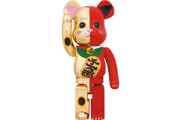 Bearbrick Maneki Neko 1000% GoldRed Toy