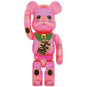 Bearbrick Maneki Neko 1000% Pink Transparent Plating Toy