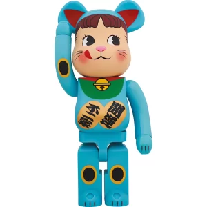 Bearbrick Maneki Neko Peko-chan Blue Phosphorescent 1000% Toy